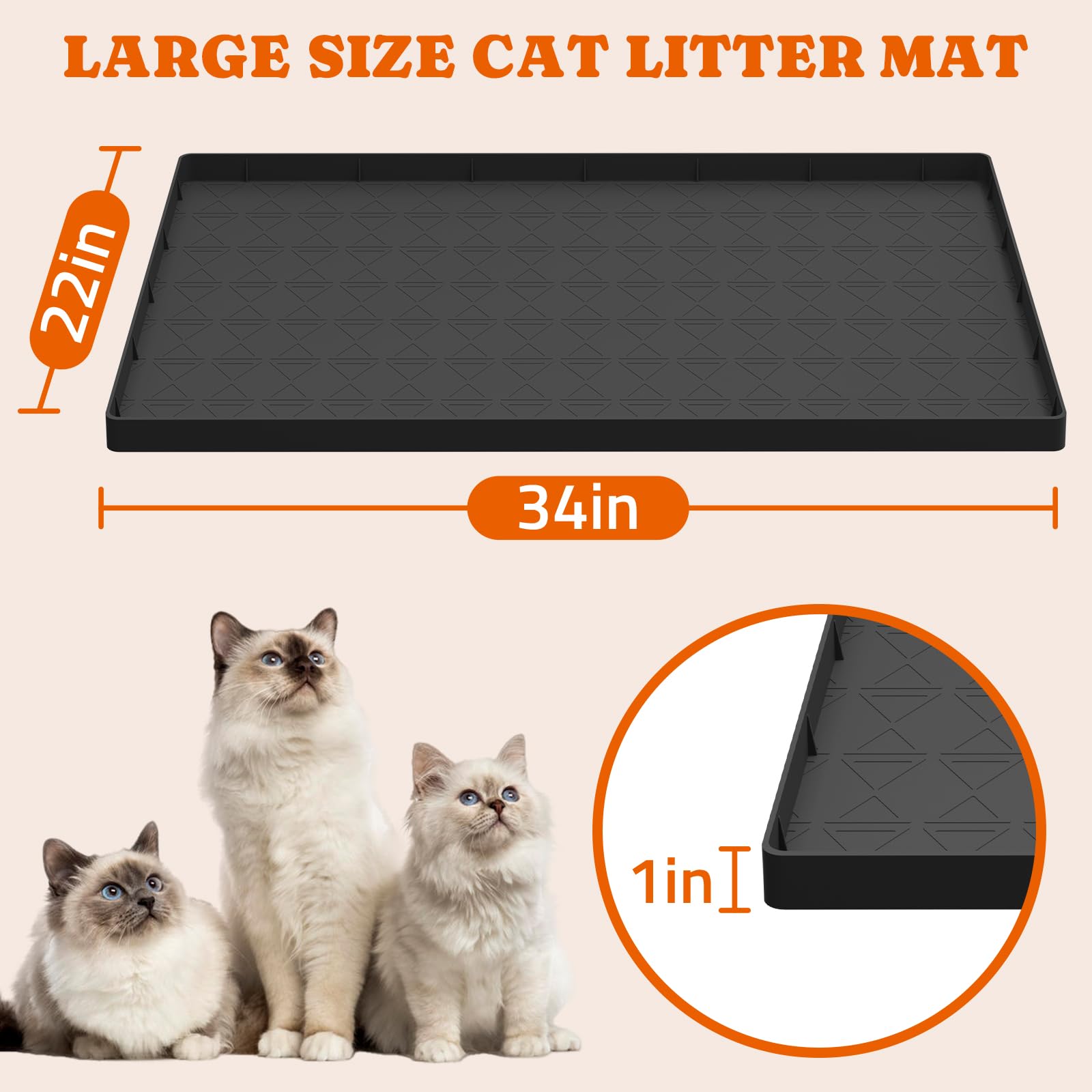 Pawtners waterproof and urine-proof mat with raised edges protects floors effectively.