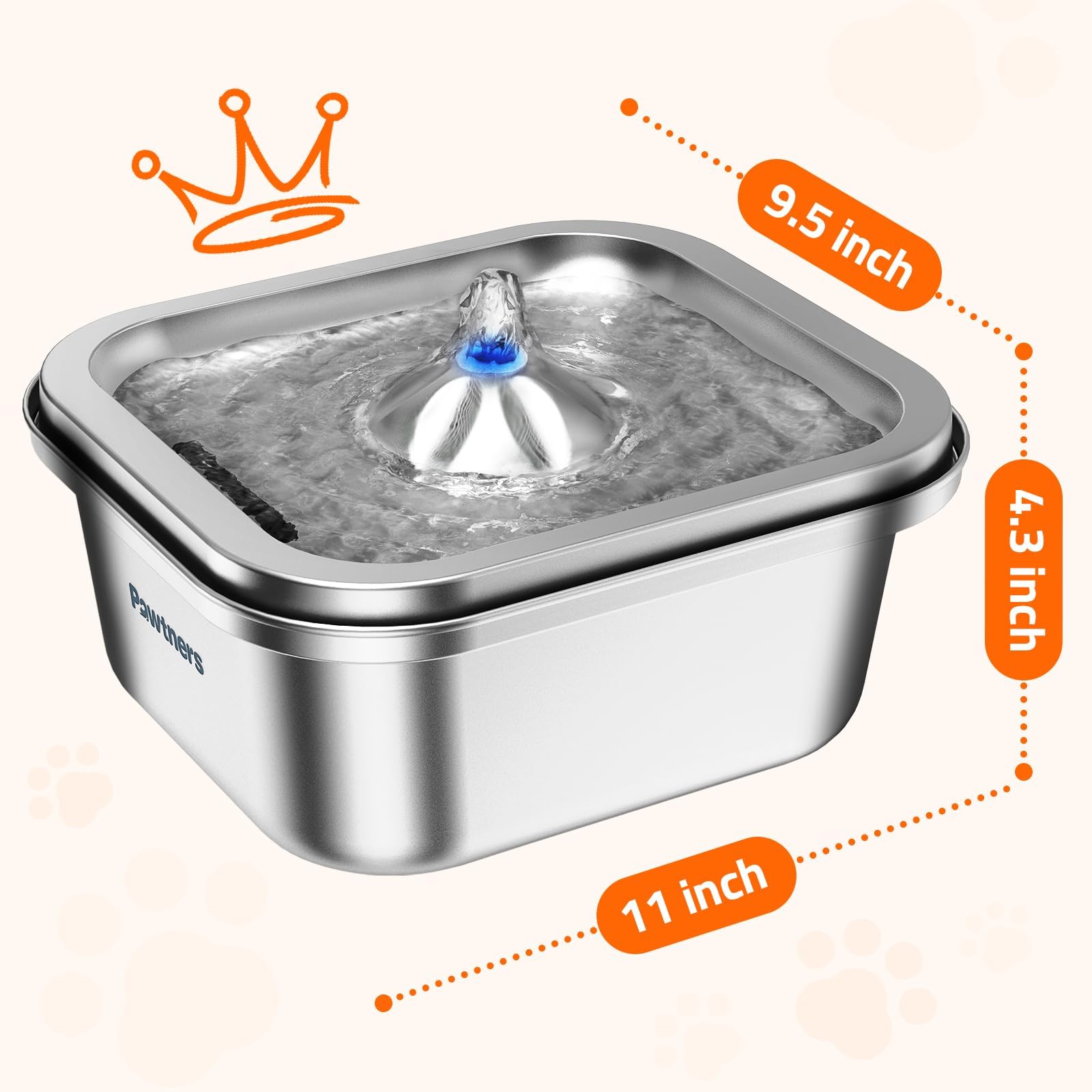 Pawtners cat water fountain suitable for homes with cats and small dogs.