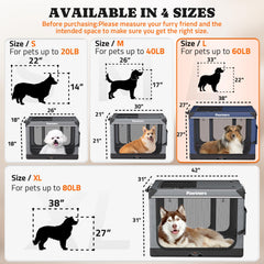 Pawtners collapsible dog crate blue travel-setup ideal for road trips and outings.