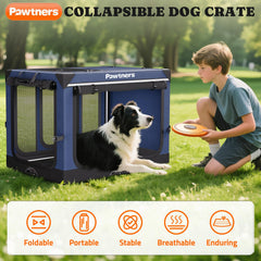 Pawtners collapsible dog crate soft-mat-inside provides a cozy space for pets.