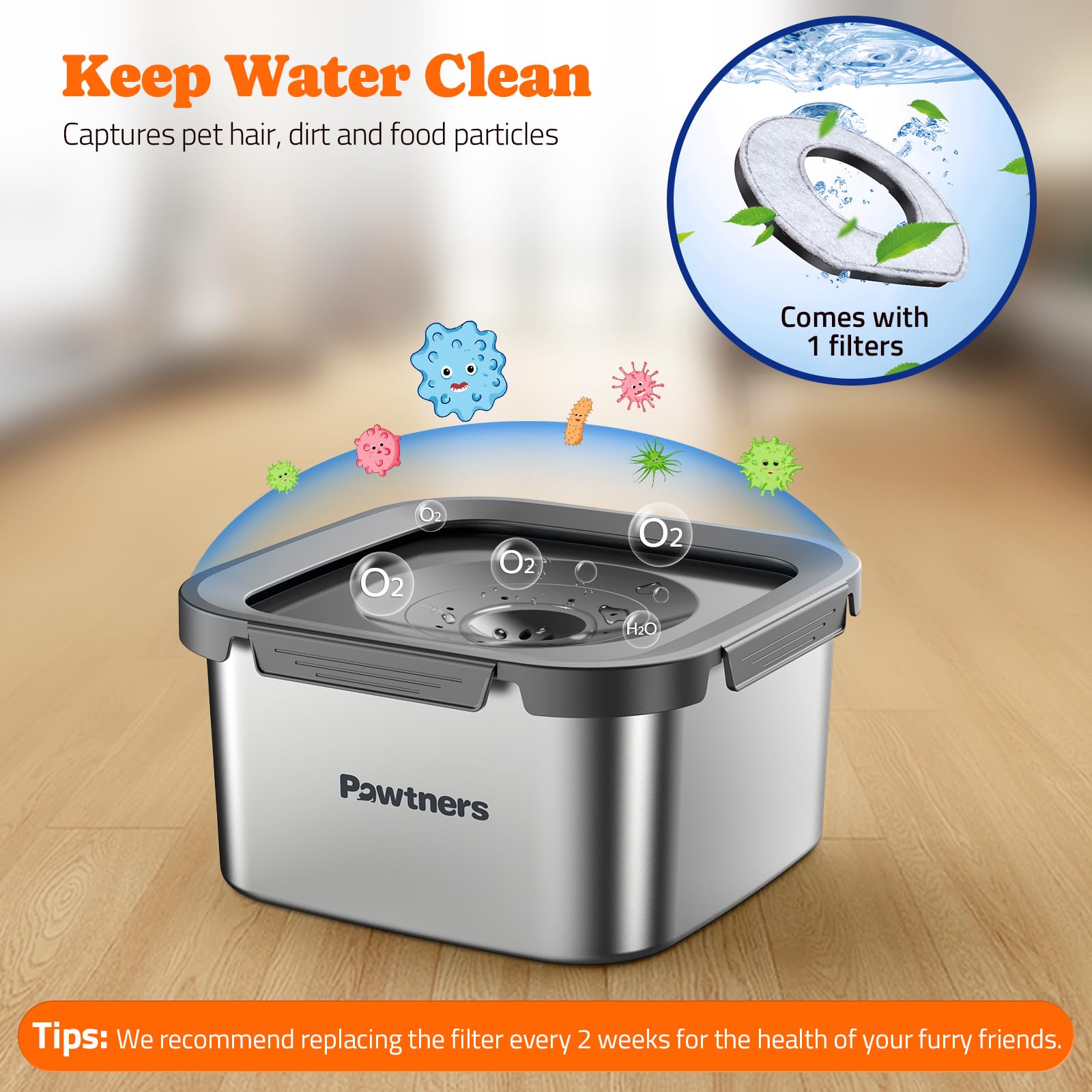 Pawtners dishwasher-safe stainless design for easy cleaning
