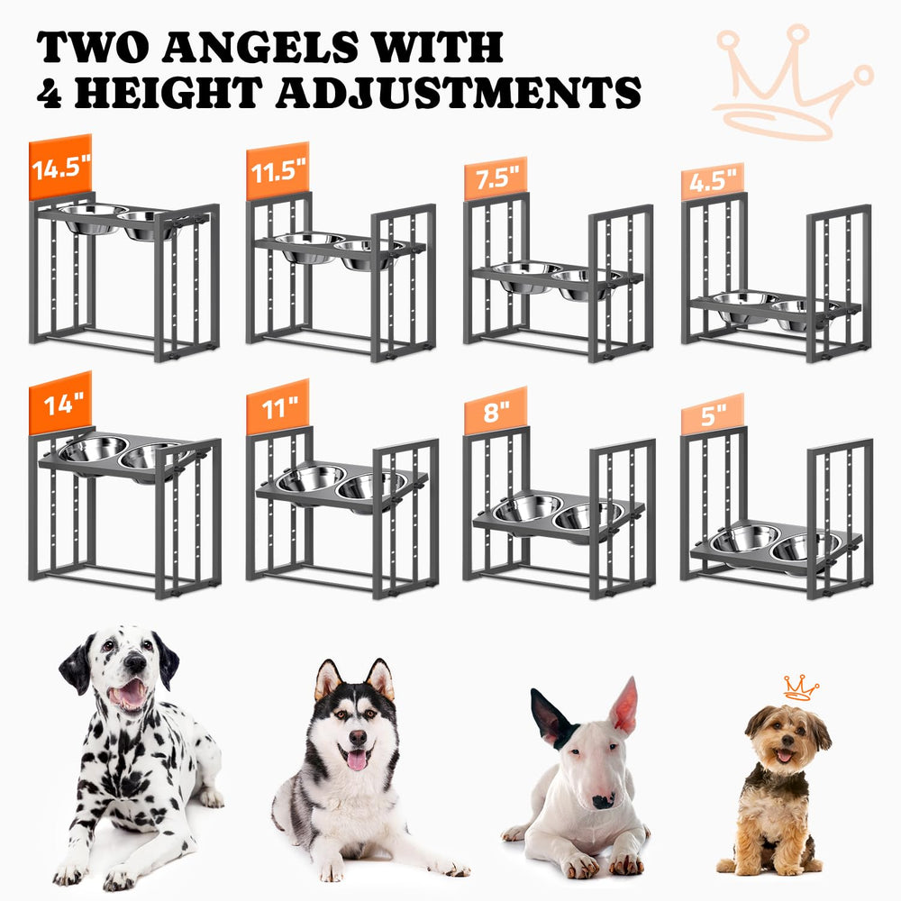 Pawtners elevated dog bowl stand with two bowls for convenient meals and balanced eating.