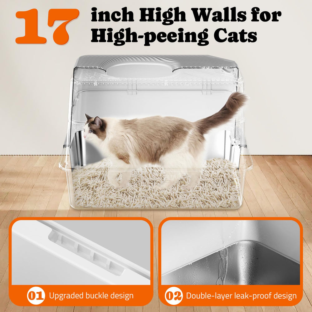 Pawtners non-stick surface eases cleaning and prevents litter from clinging to walls.