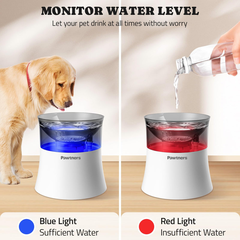 Pawtners quiet-pump operation ensures peaceful hydration moments for pets and owners.