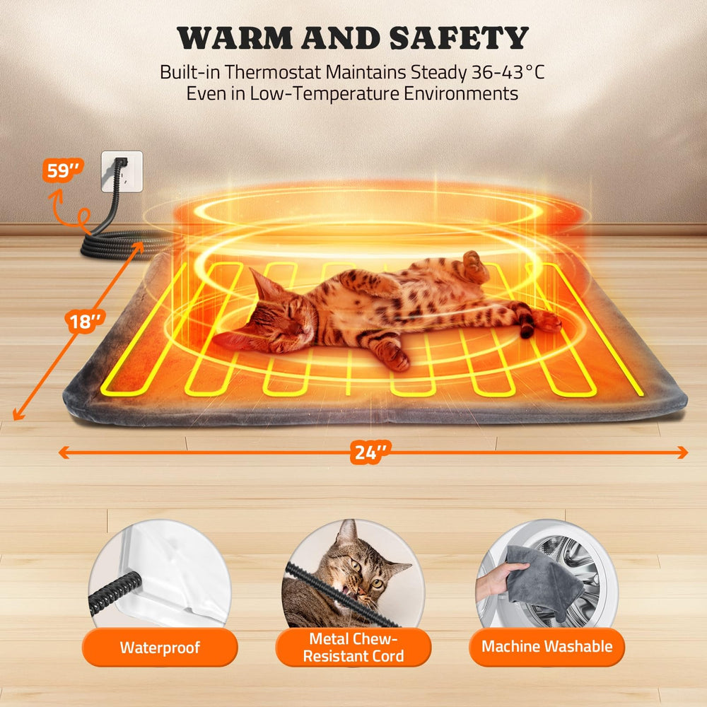 Pawtners removable heating pad with washable cover for easy cleaning.