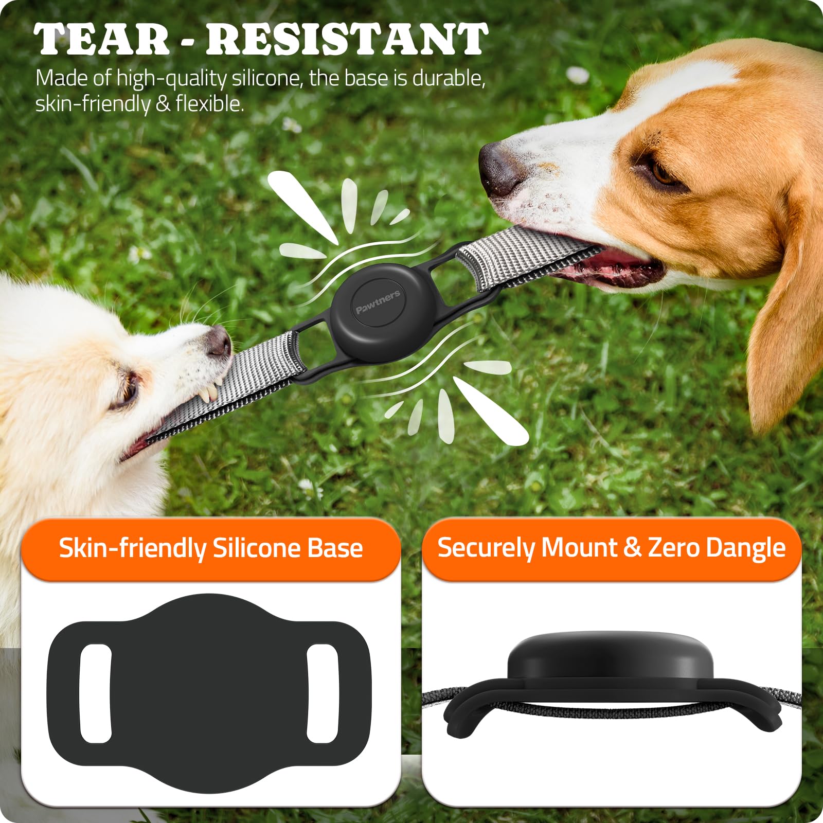 Pawtners rotating lid design makes AirTag insertion quick without collar damage