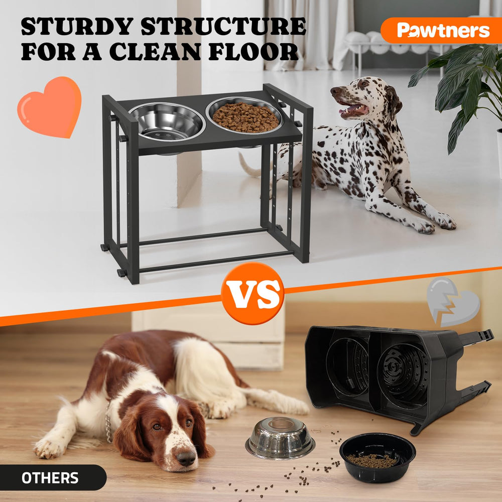 Pawtners shock-absorbing ring reduces bowl movement and noise.