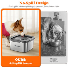 Pawtners stainless steel dog water bowl durable BPA-free design