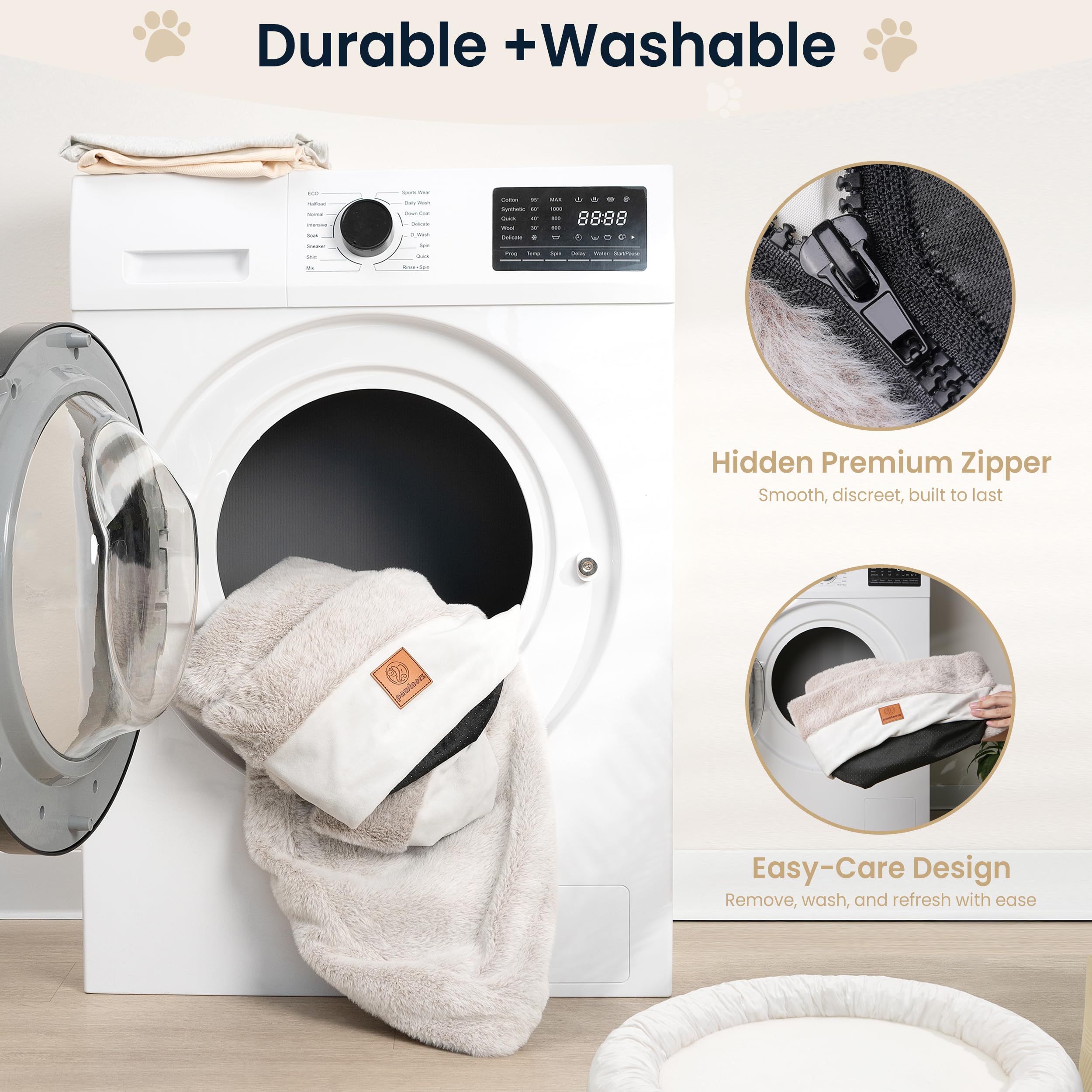 pawtnerz Premium zipper cover enables easy washing and long-lasting freshness.