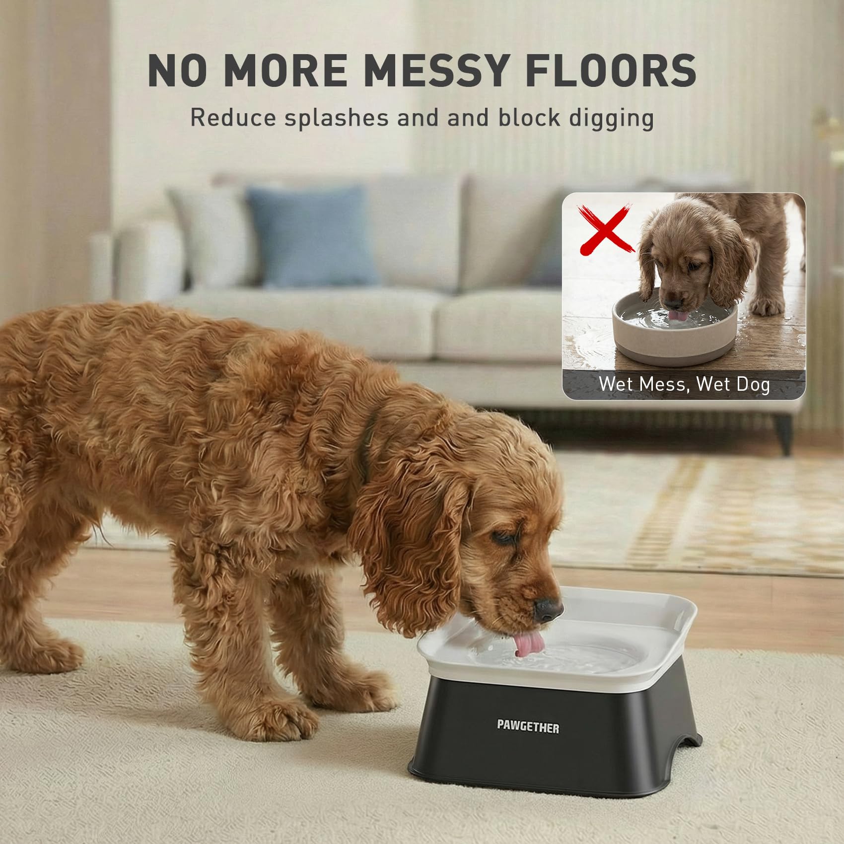 PAWGETHER Disco flotante ralentiza la bebida para menos atragantamientos.