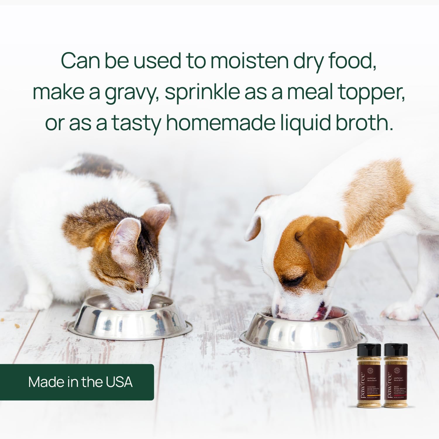 pawTree pawPairings powder dissolves easily in water for broth.