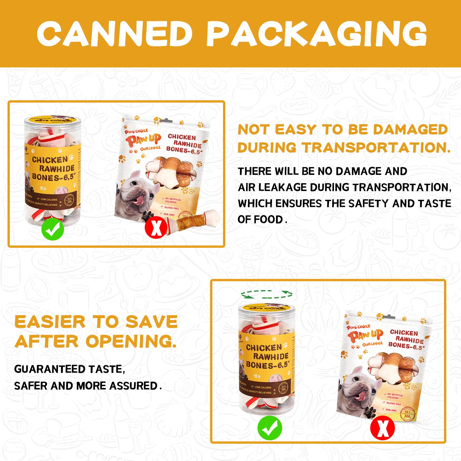 PAWUP 6.5-inch chew with satisfying rough texture for biting.