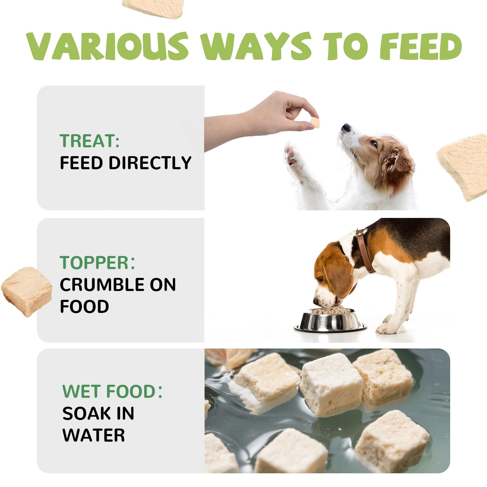 PAWUP chicken neck crumbled option illustrates versatile meal topper
