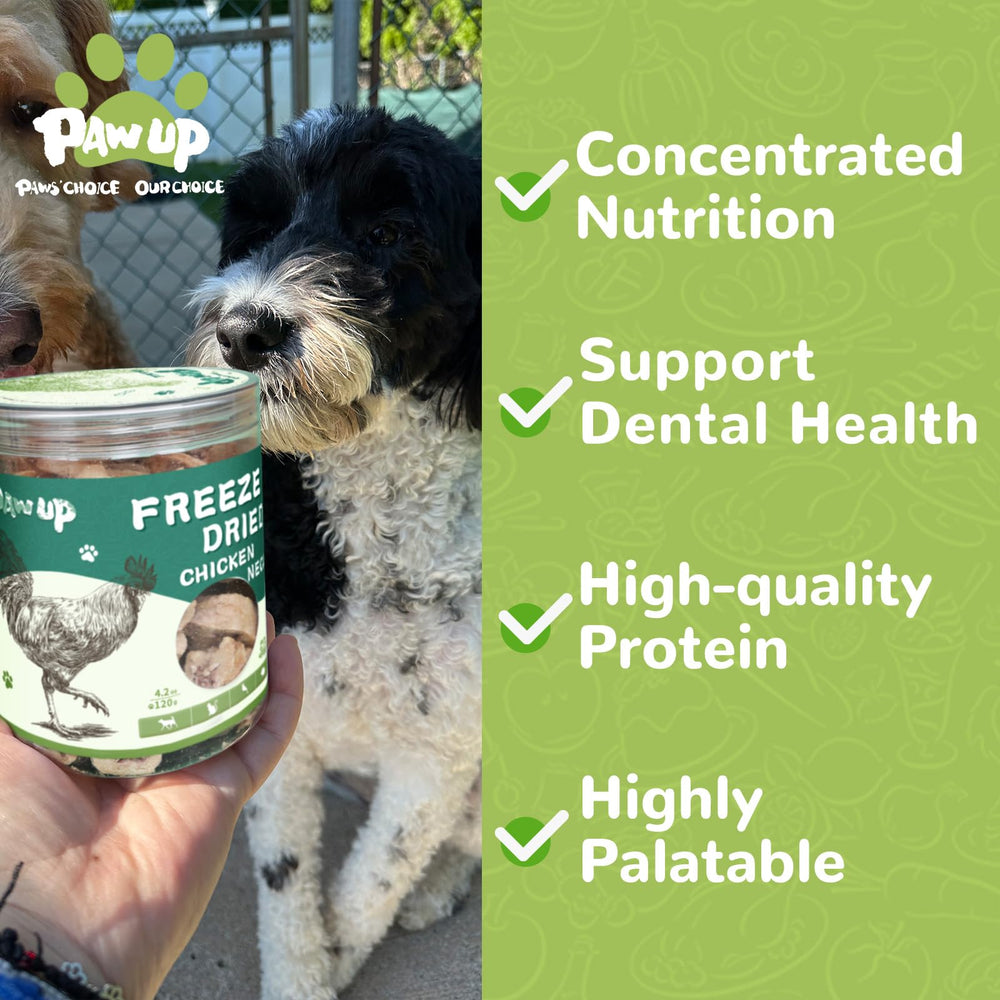 PAWUP chicken neck serving bowl displays ready-to-serve protein snack