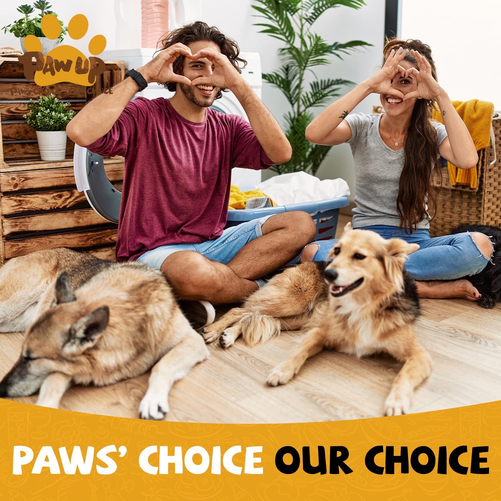 PAWUP Chicken Rings protein-low-fat claim shown as healthy treat option