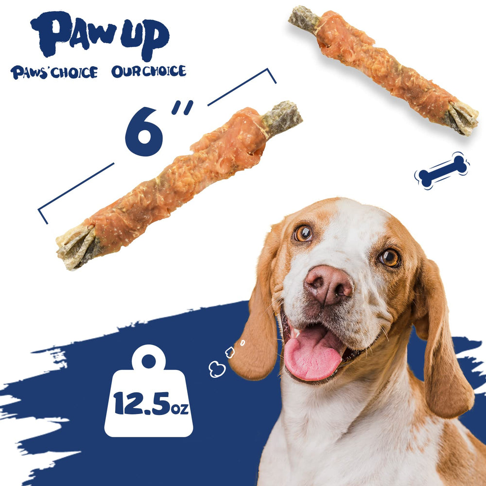 PAWUP chicken-wrapped-cod-skins-chew-closeup shows chewy texture ideal for dental care