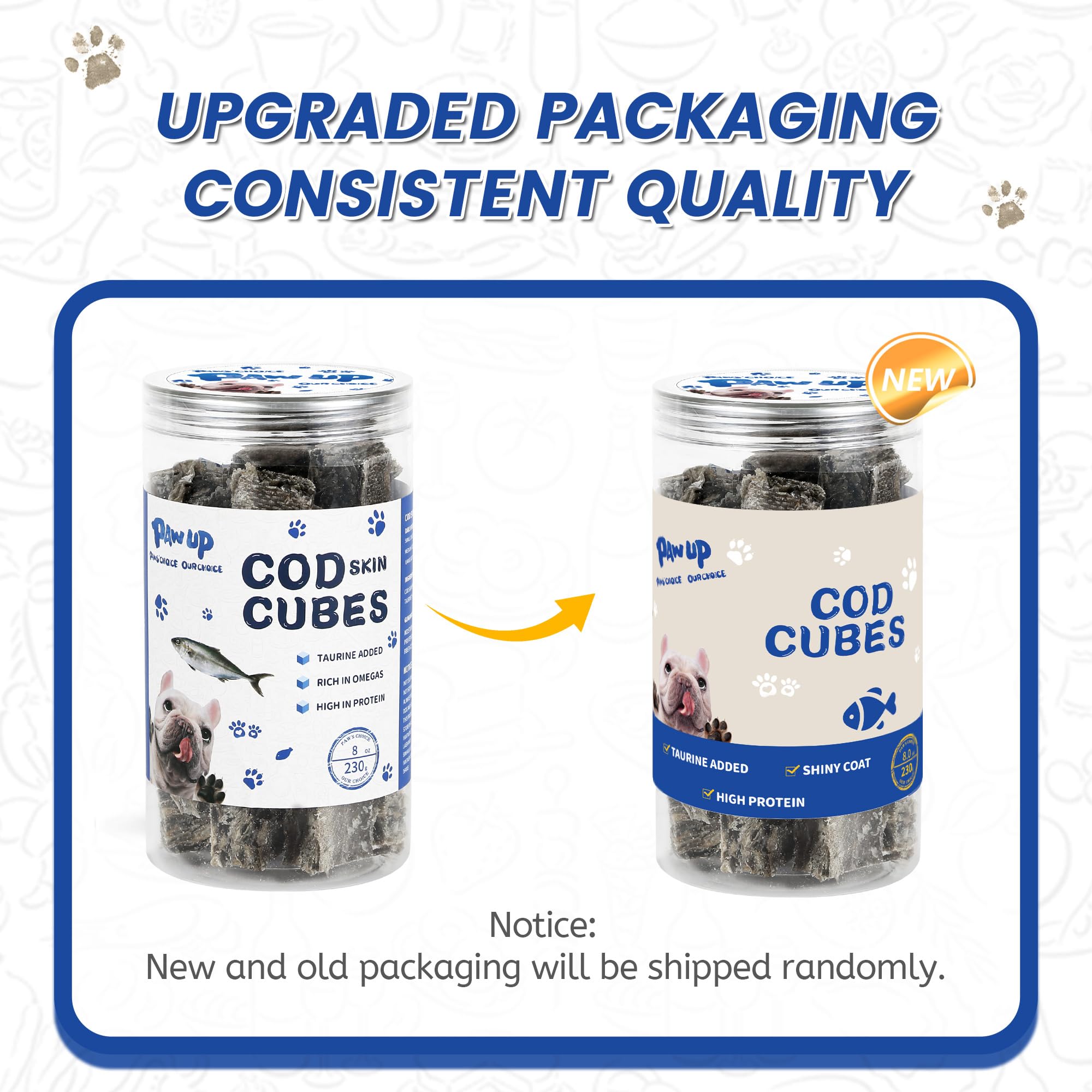 PAWUP Cod Skin Cubes bag storage keeps treats fresh and ready