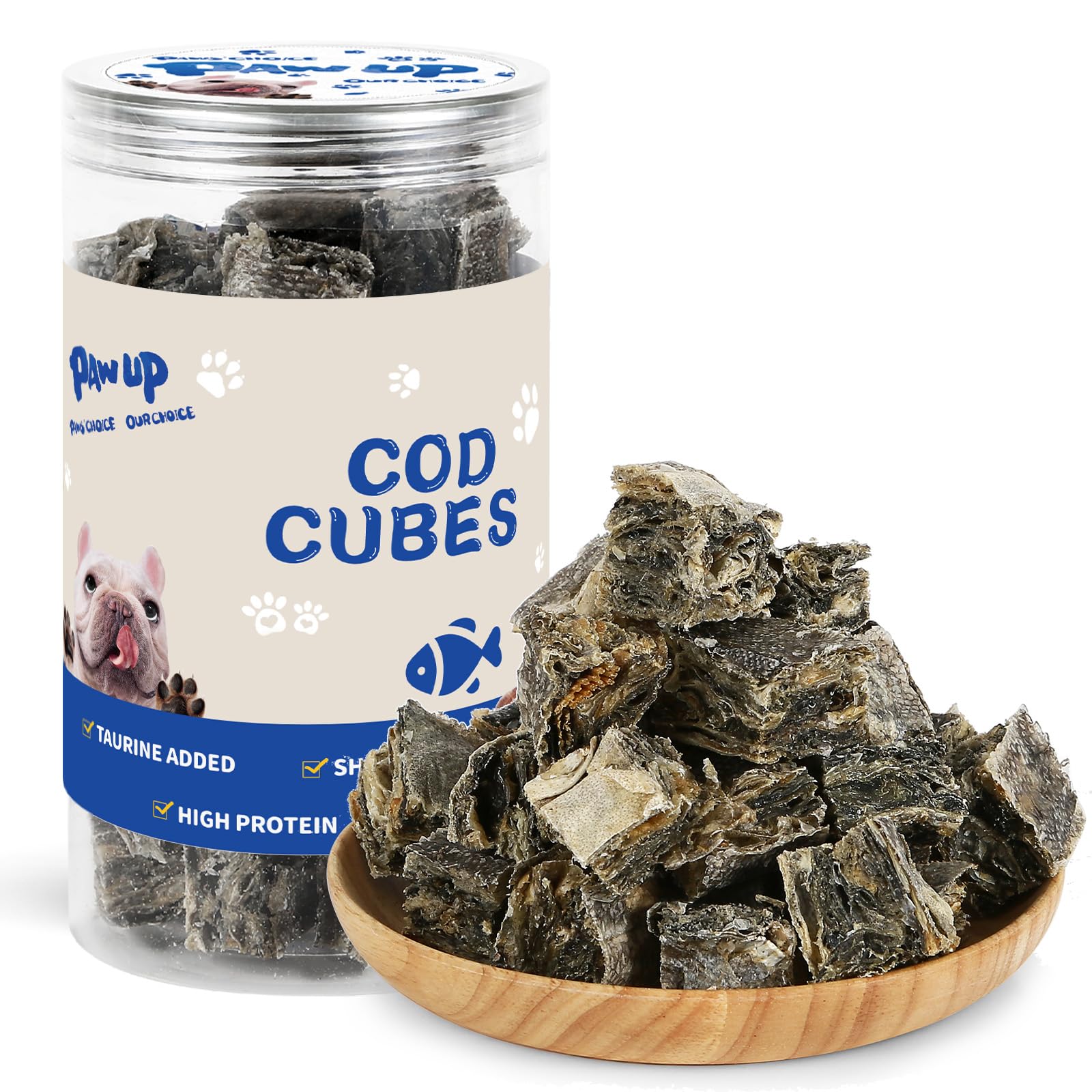 Jr Cod Skin Cubes PAWUP Cod Skin Cubes Dog Treats — Grain-Free, Omega-3 Rich with Taurin ...