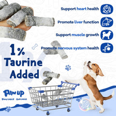 PAWUP Cod Skin Dog Treats in a bowl highlighting omega-3 rich snack