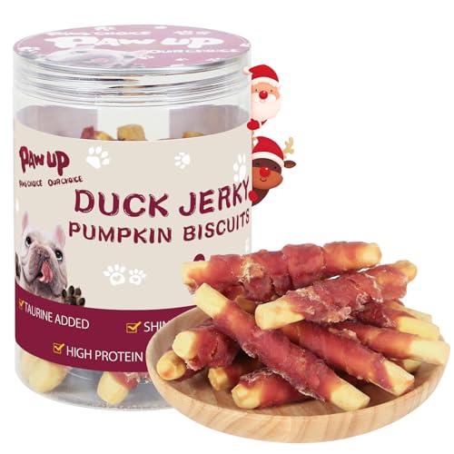 PAWUP pumpkin biscuits with duck wrap offer a tasty gluten-free snack for dogs