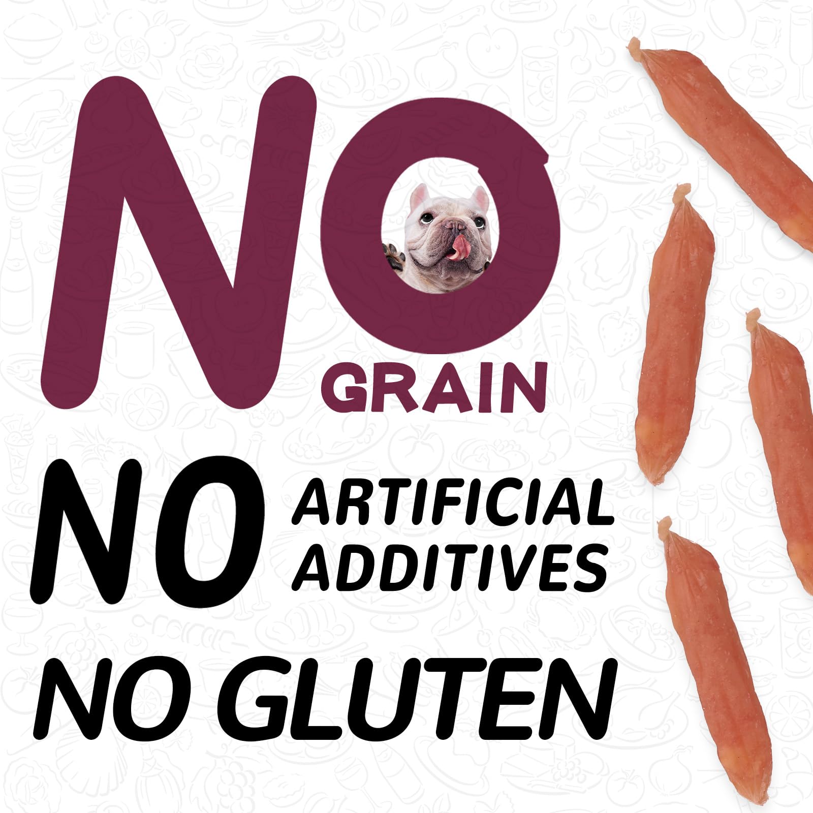 PAWUP Duck Cheese Sausage dog sniffing treat during play.