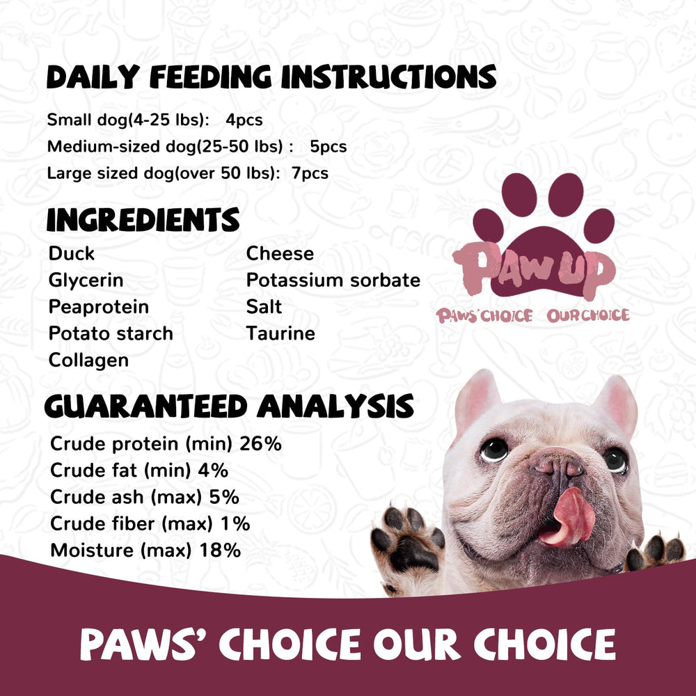 PAWUP Duck Cheese Sausage serving bowl ready for pups.