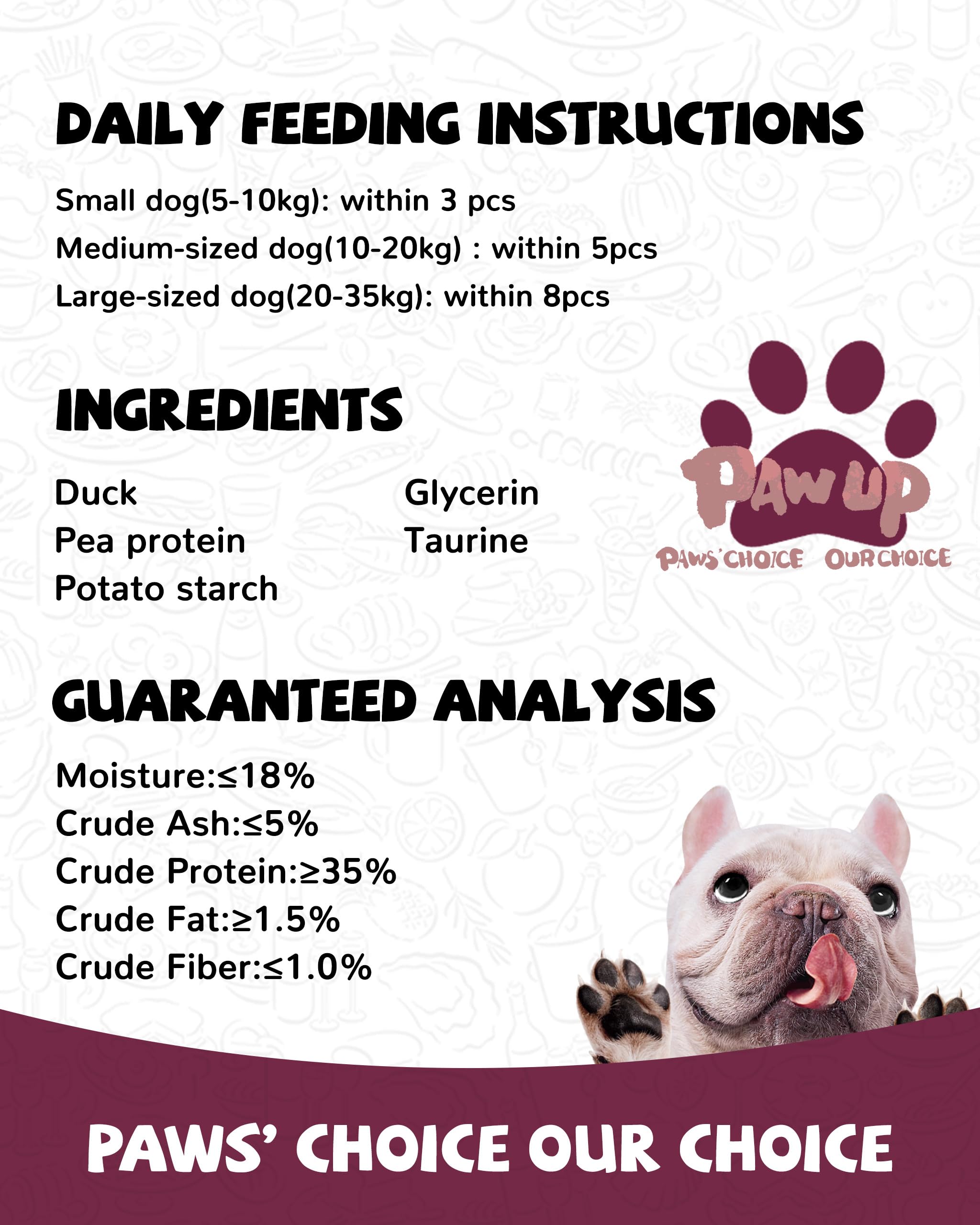 PAWUP Duck Jerky Strips small-dog serving size ready for rewards.