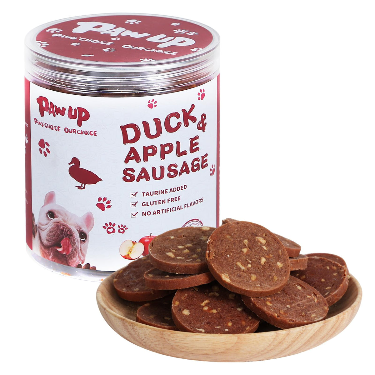 PAWUP Duck Jerky packaging highlights premium ingredients and a 12.5 oz pouch.