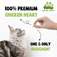 PAWUP Freeze Dried Chicken Heart Treat with fresh ingredient profile for pets.