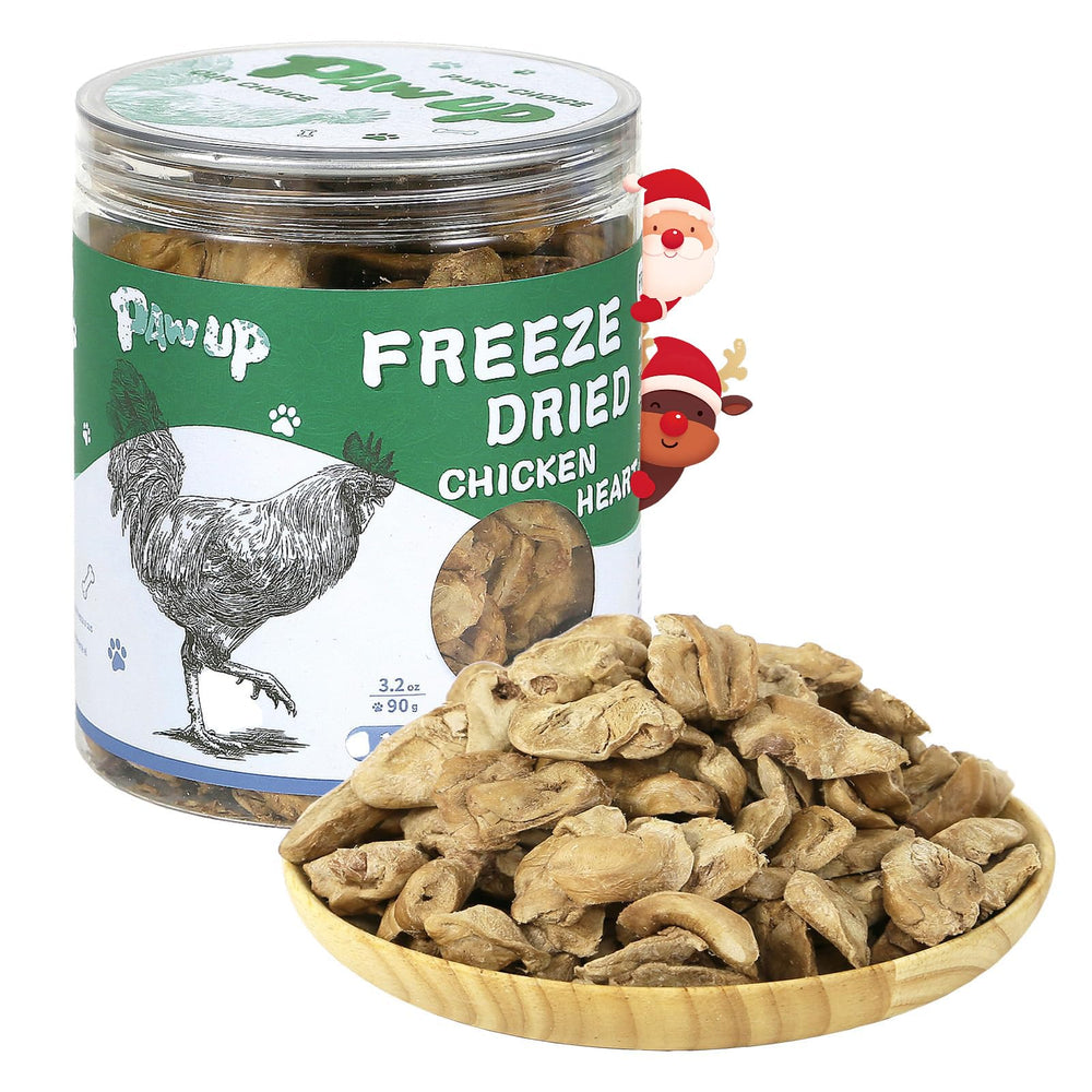 PAWUP Freeze Dried Chicken Heart Treat served as a protein rich snack.