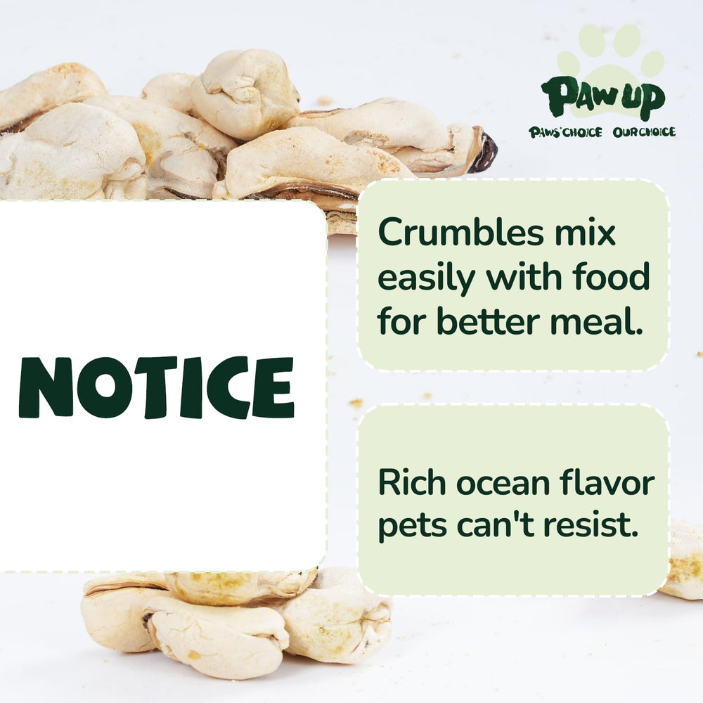 PAWUP mussels in a dog bowl for convenient, daily feeding routine