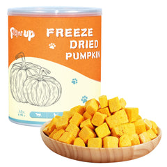 PAWUP Freeze-Dried Pumpkin Treats packaging close-up showing single-ingredient pumpkin for training rewards