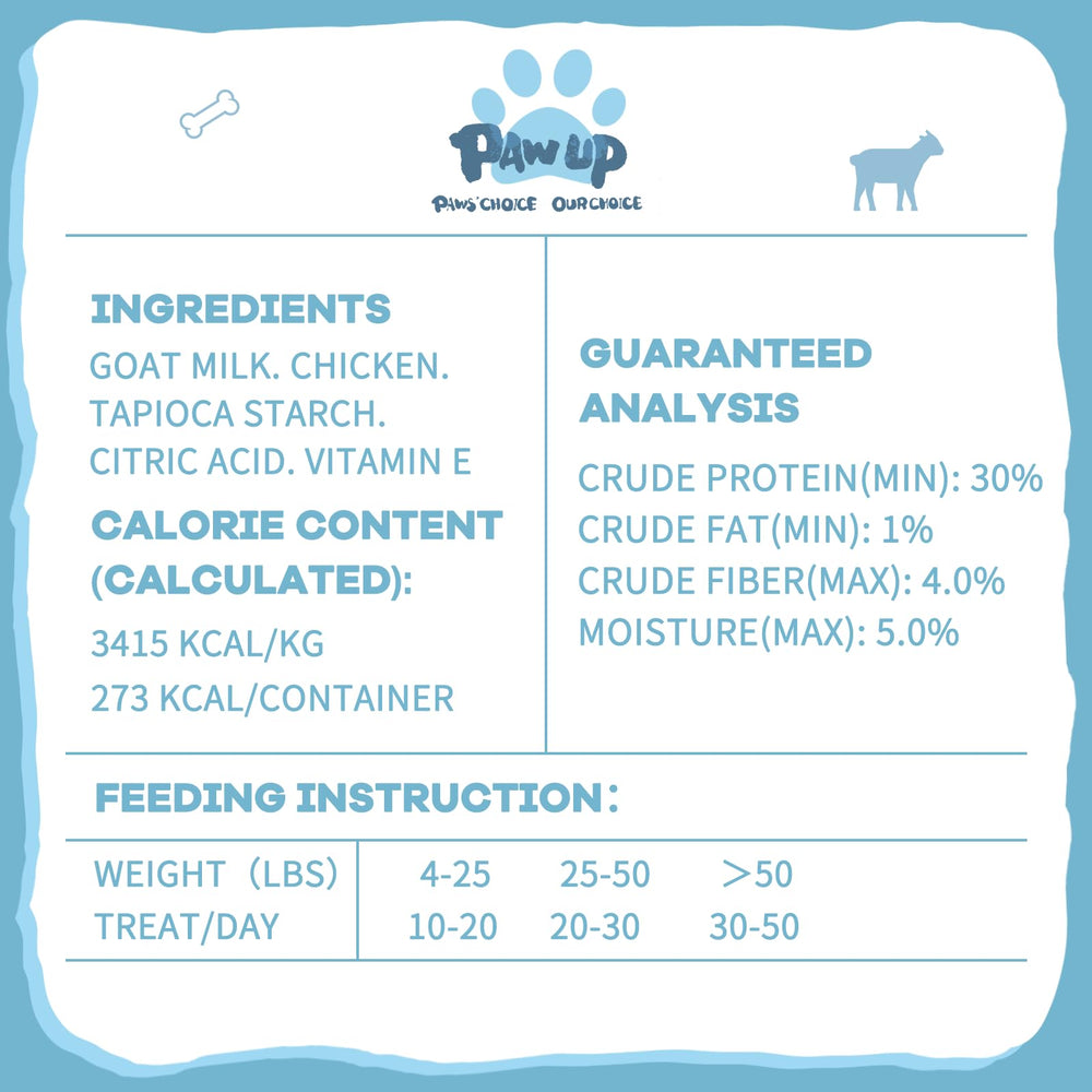 PAWUP high digestibility promotes comfortable digestion during treats