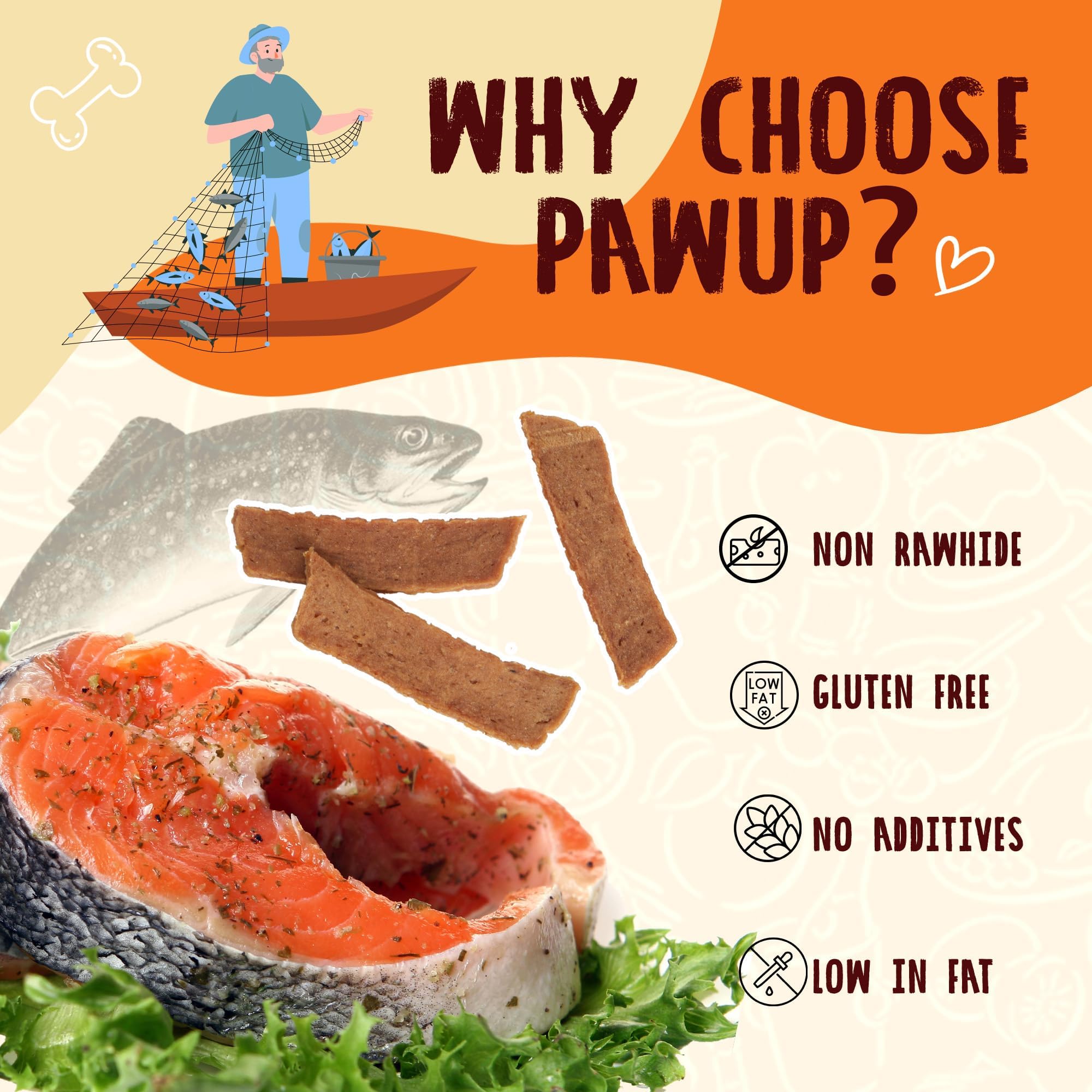 PAWUP High-protein dog treat emphasizes protein for vitality and digestion.