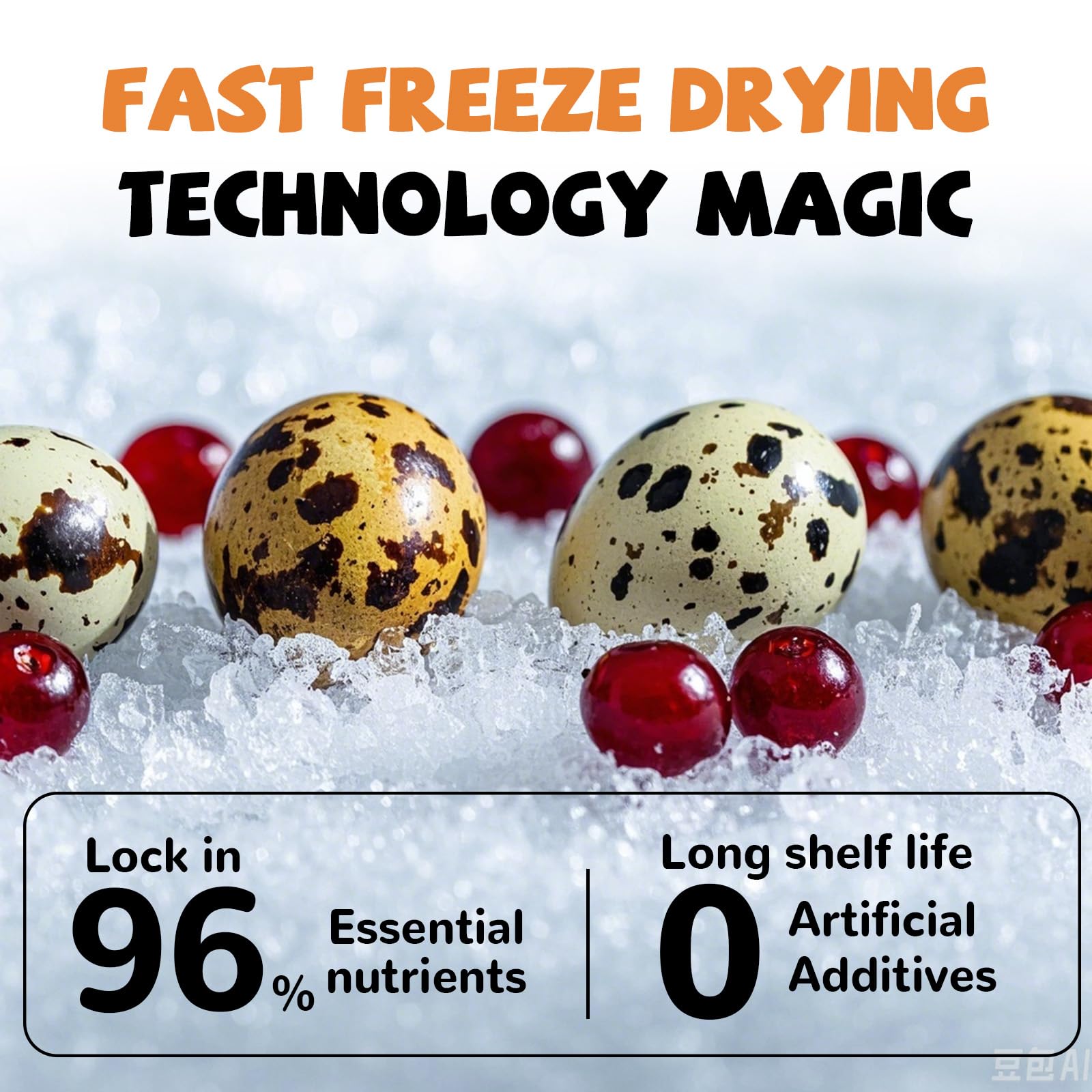 PAWUP high protein quail egg yolk treats for energy and muscle support.