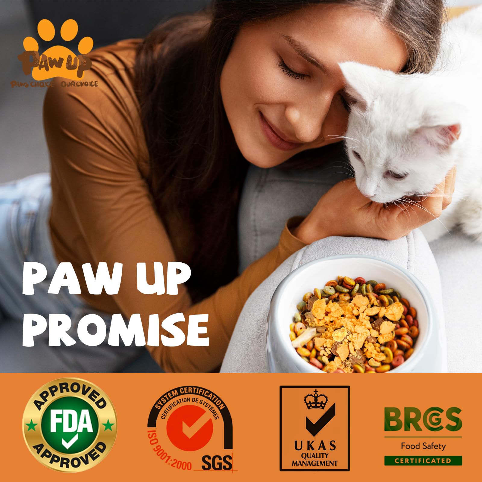 PAWUP gluten-free label on bag emphasizes grain-free option for sensitive pets.