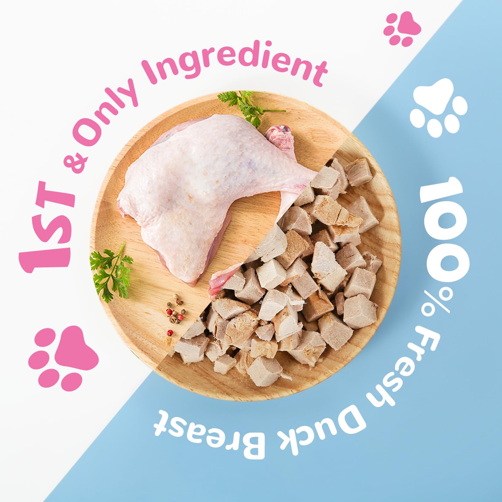 PAWUP single-ingredient duck breast—clean protein source.