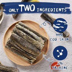 PAWUP taurine-added cod skins closeup suggests healthy heart and joints