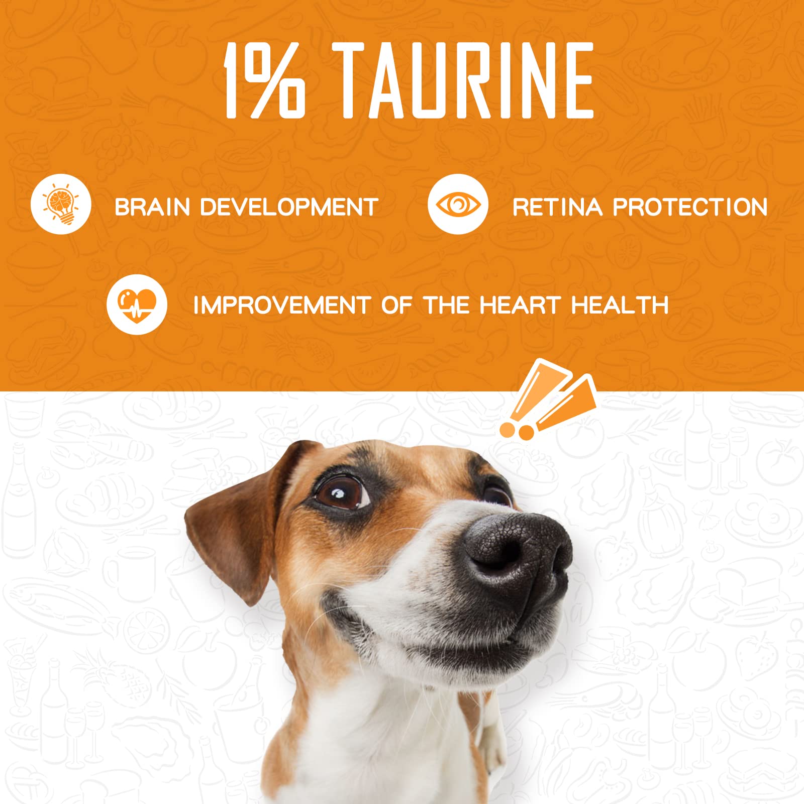 PAWUP Taurine-added dog treats close-up highlighting formula