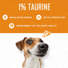 PAWUP Taurine-added dog treats close-up highlighting formula