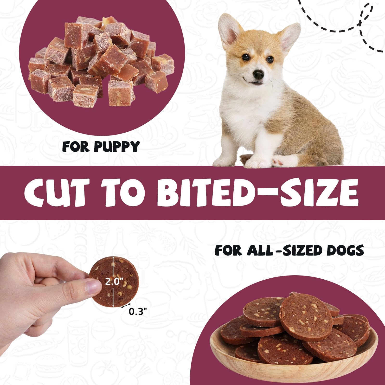 PAWUP Duck Jerky treats show taurine in the recipe for potential support.