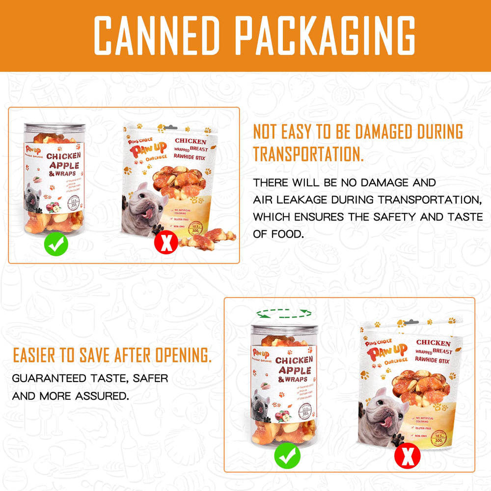 PAWUP Sealed treat container with reseal lid for freshness
