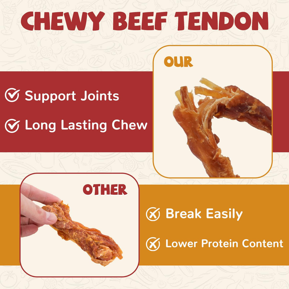 PAWUP Turkey Dog Treats beef tendon core shows chewy texture for long chew sessions.
