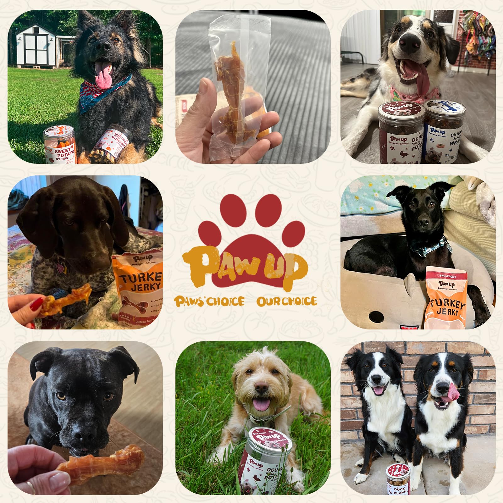 PAWUP Turkey Dog Treats dental-friendly chew suggests support for dental hygiene.