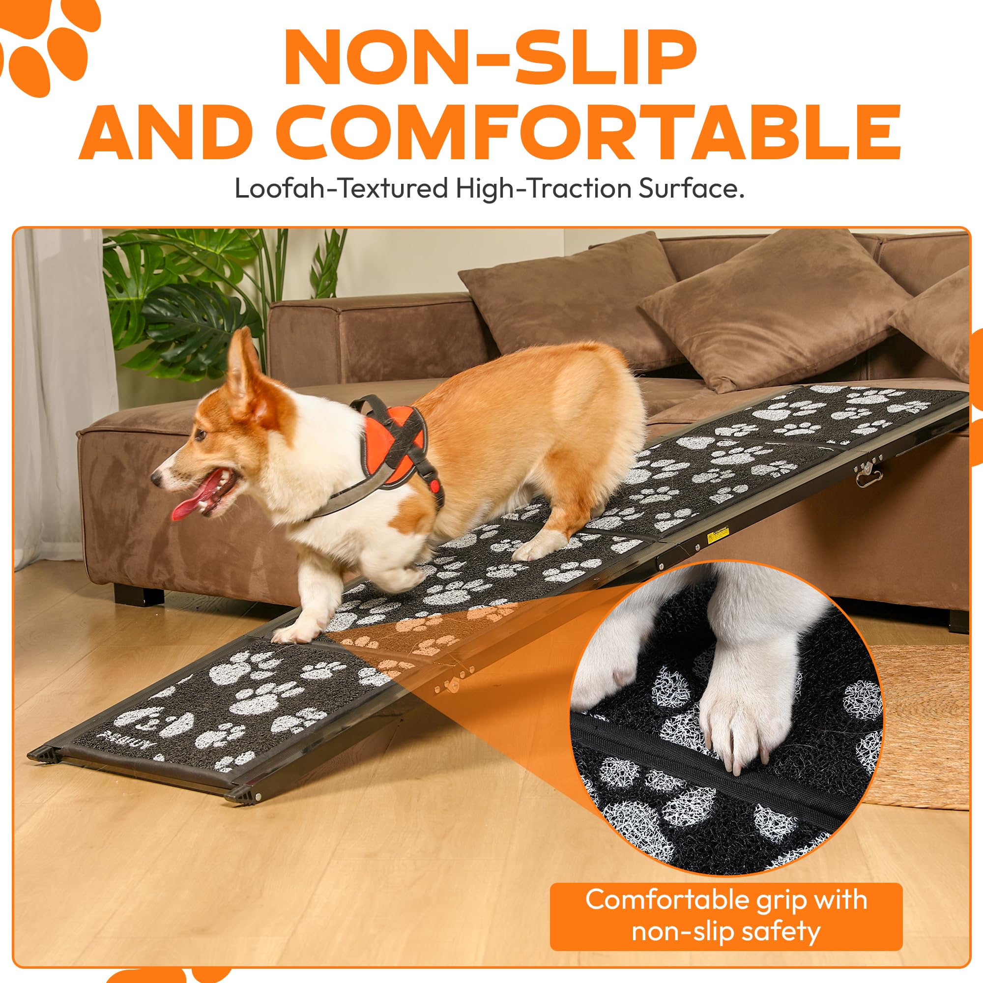 PAWUV dog ramp in-car setup ideal for loading into cars, SUVs, and trucks