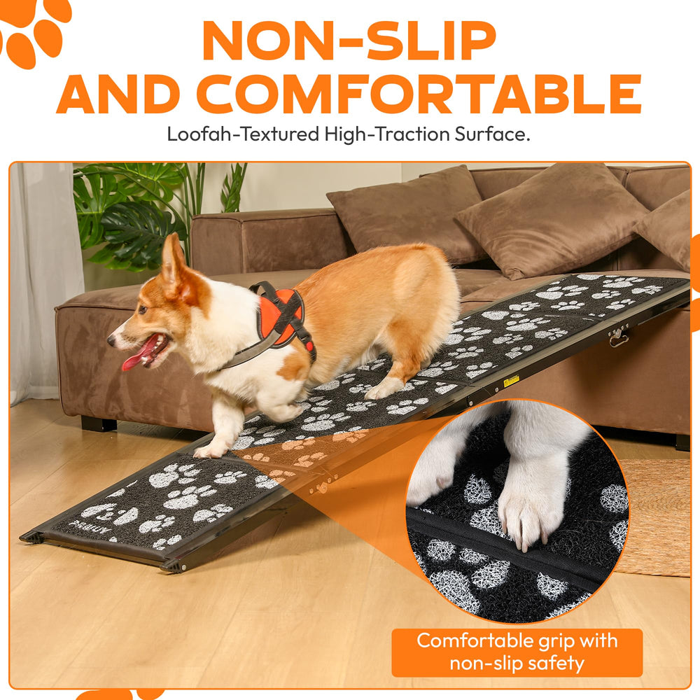PAWUV dog ramp in-car setup ideal for loading into cars, SUVs, and trucks