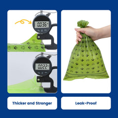 PawView 36-micron leakproof bags shown for strong, mess-free cleanup
