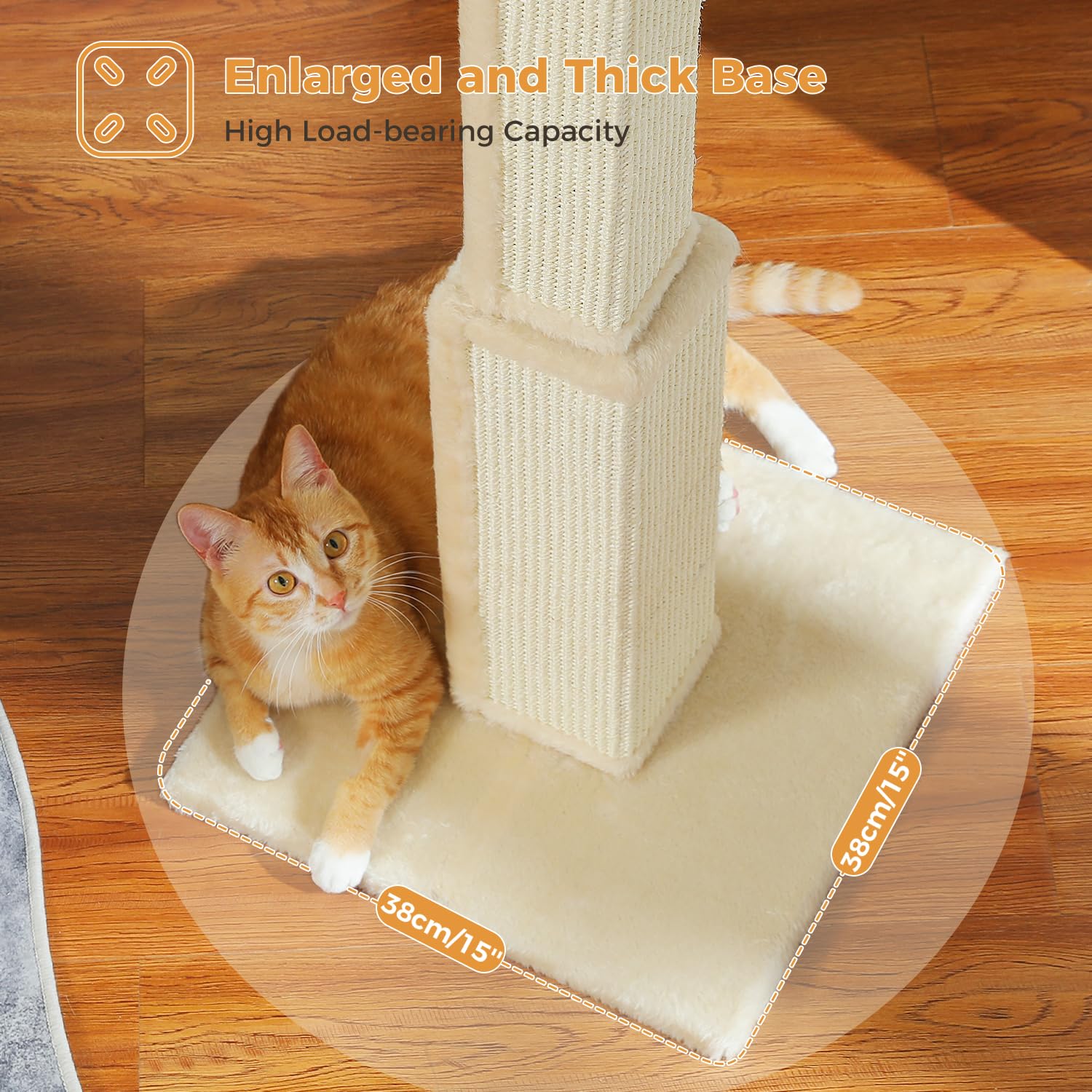 PAWZ Road beige post shown in a modern living room blending with decor.