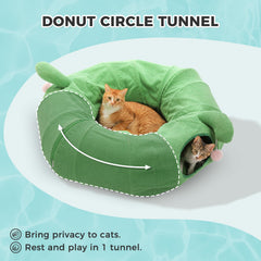 PAWZ Road cactus cat donut tunnel offers two semicircular tunnels for varied exploration