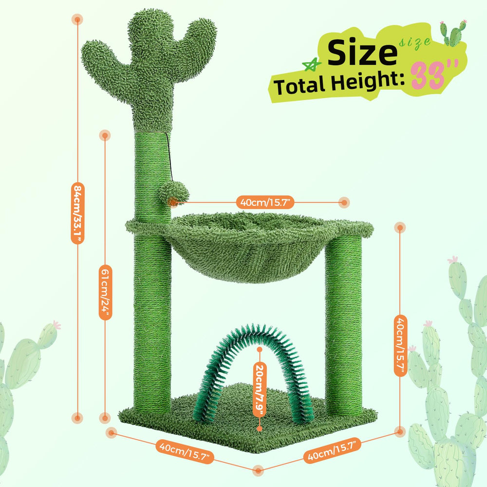 PAWZ Road cactus cat tree hammock invites cats to nap comfortably